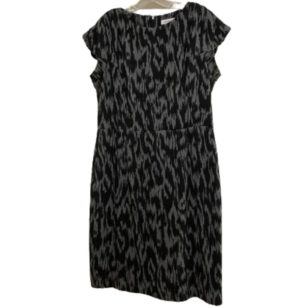 Calvin Klein Knit Sleath Dress Black Gray Size 14